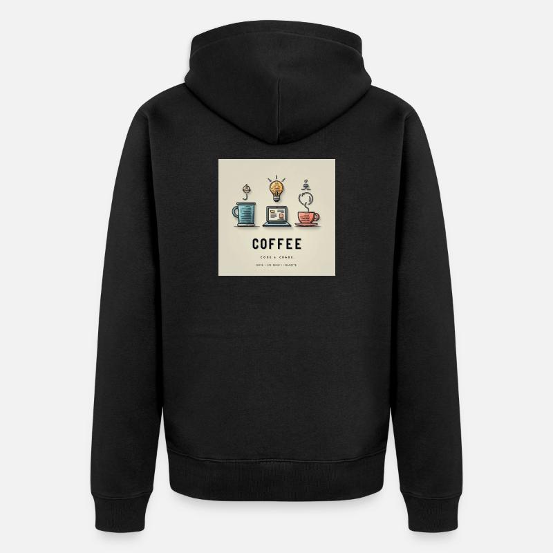 Kaffee Code Design - Unisex Premium Bio Zip Hoodie - Schwarz