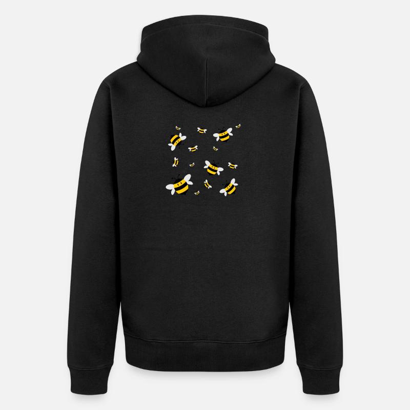 Abeilles en vol - amour des abeilles - Veste à capuche bio Premium Unisexe - noir