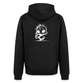 Duck in Survival Mode Caffeine Coma Mug - Unisex Premium Organic Zip Hoodie - black - Back - Nico (187cm)