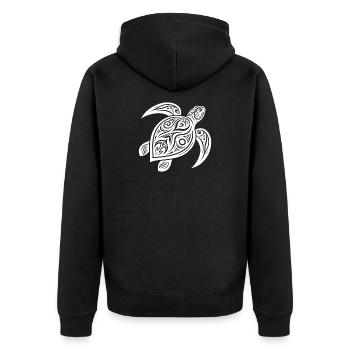 Style de tatouage de tortue - Design mystique - Veste à capuche bio Premium Unisexe - noir - Dos - Nico (187cm)