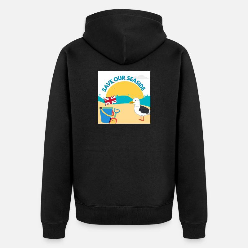 Sauver notre illustration de plage - Veste à capuche bio Premium Unisexe - noir