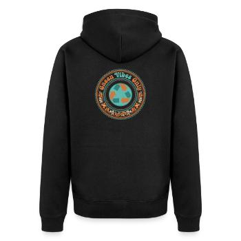 Pure green vibes - Unisex Premium Organic Zip Hoodie - black - Back - Nico (187cm)