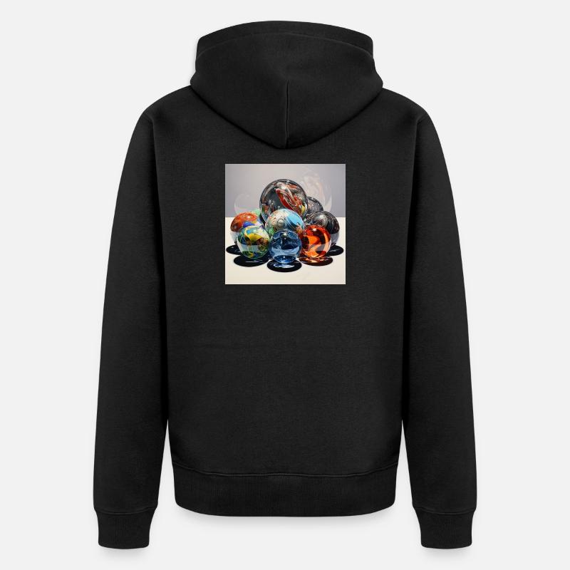 Jeu de couleurs Boules de verre Art de reflet - Veste à capuche bio Premium Unisexe - noir