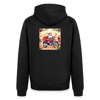 Powered by Gingerbread & Gasoline - Unisex Premium Bio Zip Hoodie - Schwarz - Hinten - Nico (187cm)