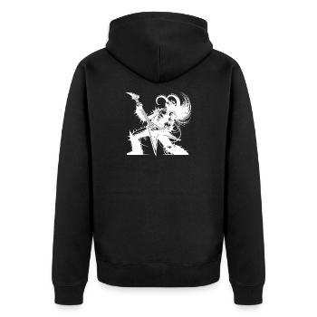 Rockgott aus der Unterwelt Metal kills silence - Unisex Premium Bio Zip Hoodie - Schwarz - Hinten - Nico (187cm)