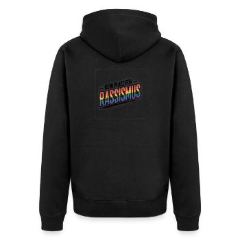 Kein Platz für Rassismus - Cool Pride Logo - Unisex Premium Bio Zip Hoodie - Schwarz - Hinten - Nico (187cm)