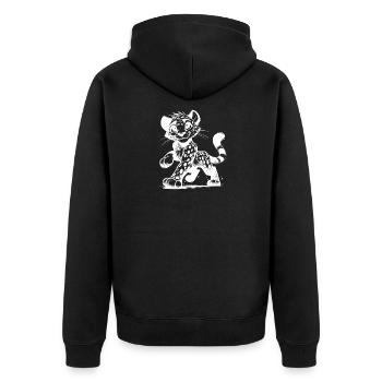 Cute leopard most beautiful predator of the savannah - Unisex Premium Organic Zip Hoodie - black - Back - Nico (187cm)
