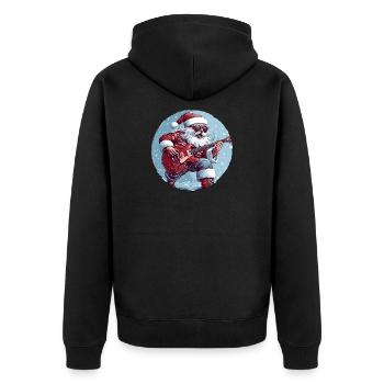 Weihnachtsmann Gitarre - Unisex Premium Bio Zip Hoodie - Schwarz - Hinten - Nico (187cm)