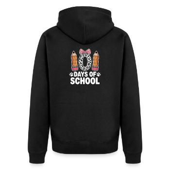Léopard Pencil Retour à l’école - Veste à capuche bio Premium Unisexe - noir - Dos - Nico (187cm)