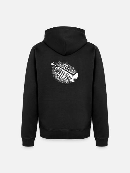 Trompeten Notenexplosion Zauber Blech mit Seele - Unisex Premium Bio Zip Hoodie - Schwarz