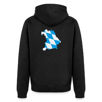 Bundesland Bayern - Unisex Premium Bio Zip Hoodie - Schwarz - Hinten - Nico (187cm)