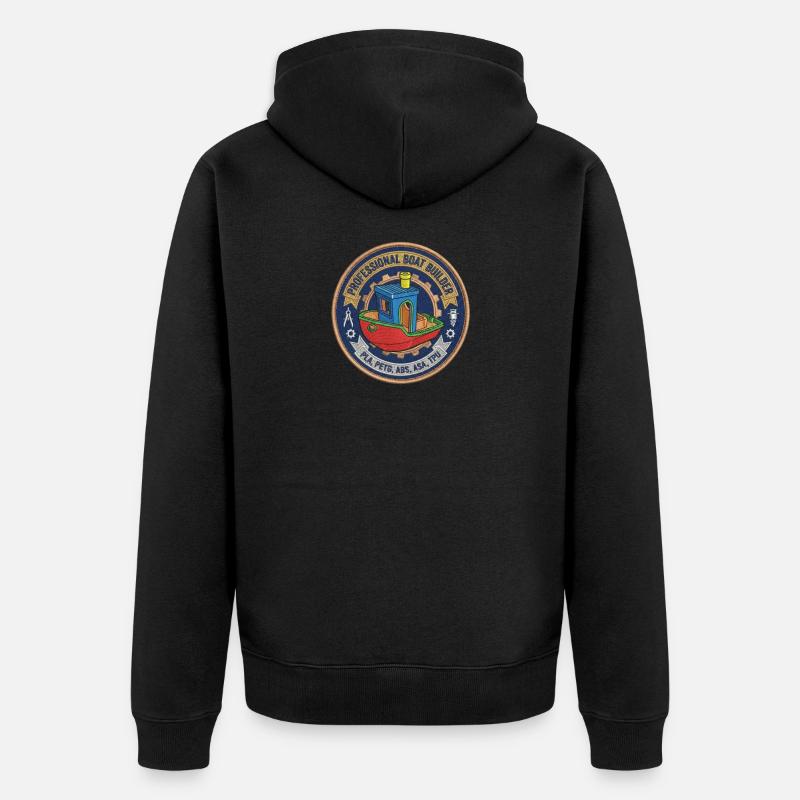Constructeur professionnel de bateaux Benchy Patch - Veste à capuche bio Premium Unisexe - noir