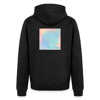 TRAUER VIEL ZU FRÜH - Unisex Premium Bio Zip Hoodie - Schwarz - Hinten - Nico (187cm)
