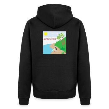 Summer-villa - Unisex Premium Organic Zip Hoodie - black - Back - Nico (187cm)