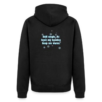 Winter  - Unisex Premium Organic Zip Hoodie - black - Back - Nico (187cm)