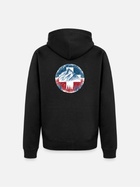 Schweiz-Swiss-Switzerland-Wintersport-Ski-Berge - Unisex Premium Organic Zip Hoodie - black