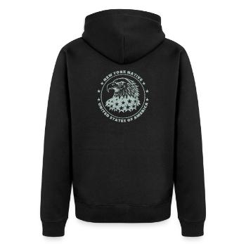 Originaire de New York - Pygargue à tête blanche des États-Unis - Veste à capuche bio Premium Unisexe - noir - Dos - Nico (187cm)