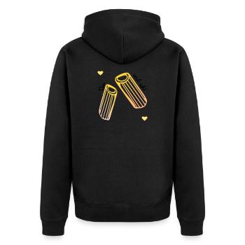 Valentine's Day Pasta Love - Unisex Premium Organic Zip Hoodie - black - Back - Nico (187cm)