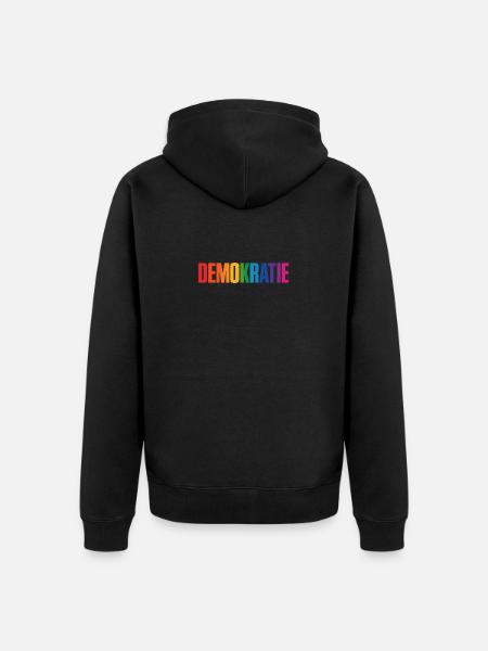 Democracy - Cool Pride Logo - Unisex Premium Organic Zip Hoodie - black