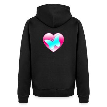 Papillon - Veste à capuche bio Premium Unisexe - noir - Dos - Nico (187cm)