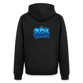 Graffiti BEN Vorname, ideales druckbares Geschenk auf t - Unisex Premium Bio Zip Hoodie - Schwarz - Hinten - Nico (187cm)