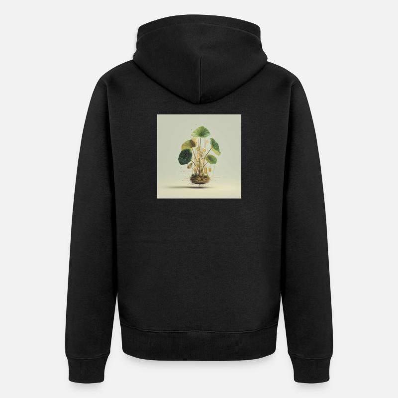TechnoPflanze: Goldene Knoten - Unisex Premium Bio Zip Hoodie - Schwarz