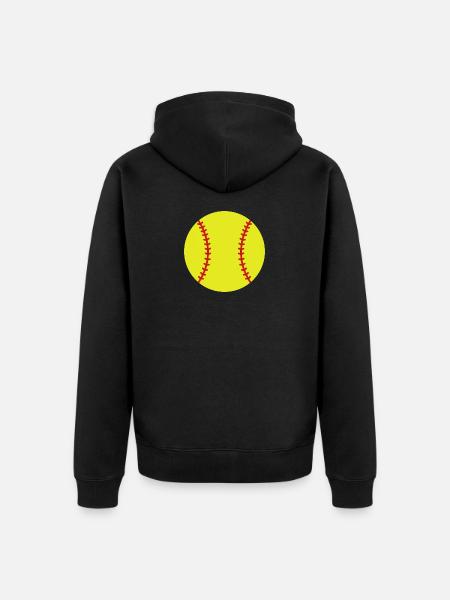 Softball - Unisex Premium Organic Zip Hoodie - black