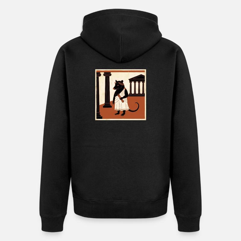 Rat romain dans Toge dans l’Antiquité - Veste à capuche bio Premium Unisexe - noir