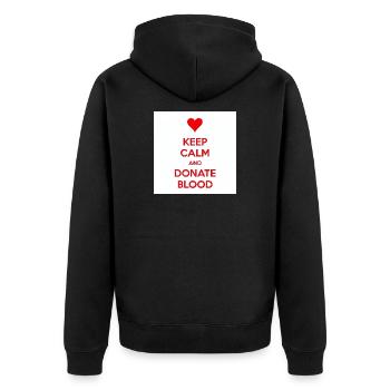 Calm Heart spenden Sie Blut - Unisex Premium Bio Zip Hoodie - Schwarz - Hinten - Nico (187cm)