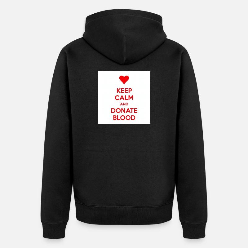 Calm Heart spenden Sie Blut - Unisex Premium Bio Zip Hoodie - Schwarz