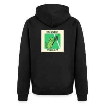 Joueur de tennis chat - Veste à capuche bio Premium Unisexe - noir - Dos - Nico (187cm)