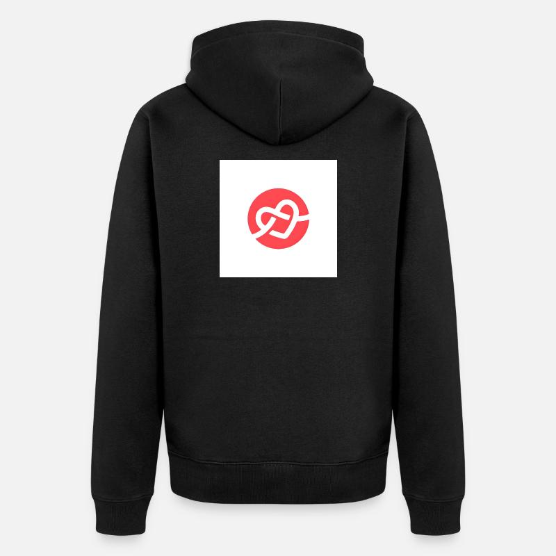 Logo du cœur tissé - Veste à capuche bio Premium Unisexe - noir