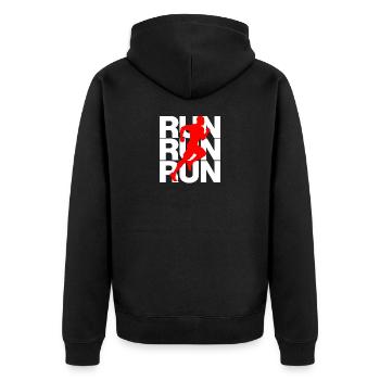 JOGG, PUISSANCE DE COURSE ! SPORT, COURSE, COURS JUSTE - Veste à capuche bio Premium Unisexe - noir - Dos - Nico (187cm)