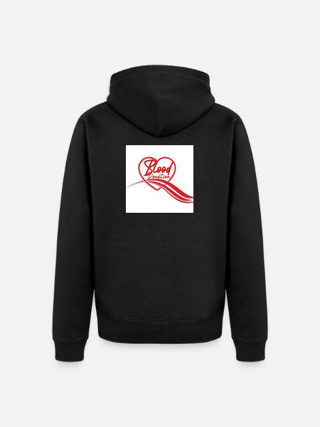 Blood Donation Heart Logo - Unisex Premium Organic Zip Hoodie - black
