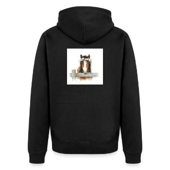 Floral Crowned Horse - Unisex Premium Organic Zip Hoodie - black - Back - Nico (187cm)