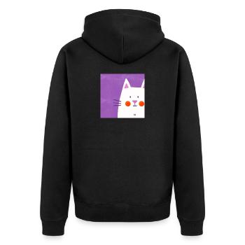 Cat lover - Unisex Premium Organic Zip Hoodie - black - Back - Nico (187cm)