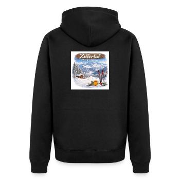 Dahoam Zillertal - Unisex Premium Bio Zip Hoodie - Schwarz - Hinten - Nico (187cm)