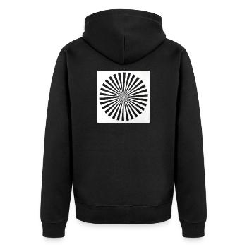 Illusion d’optique radiale - Veste à capuche bio Premium Unisexe - noir - Dos - Nico (187cm)