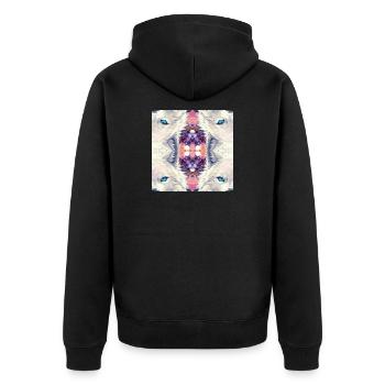 Arctic Wolves Kaleidoscope - Unisex Premium Organic Zip Hoodie - black - Back - Nico (187cm)