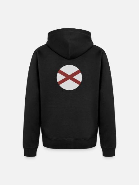Alabama round flag - Unisex Premium Organic Zip Hoodie - black