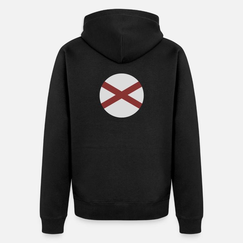Drapeau rond de l’Alabama - Veste à capuche bio Premium Unisexe - noir