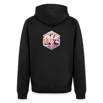 Geometric Graffiti Prism Over Brick Wall - Unisex Premium Organic Zip Hoodie - black - Back - Nico (187cm)
