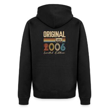 20e anniversaire 20e anniversaire Original 2006 - Veste à capuche bio Premium Unisexe - noir - Dos - Nico (187cm)