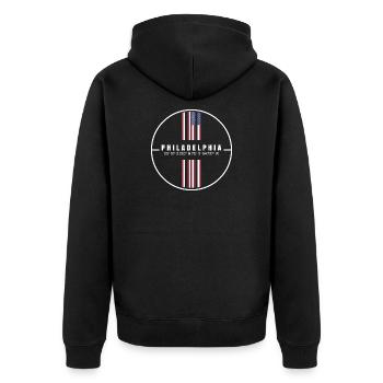 Coordonnées de Philadelphie - Veste à capuche bio Premium Unisexe - noir - Dos - Nico (187cm)