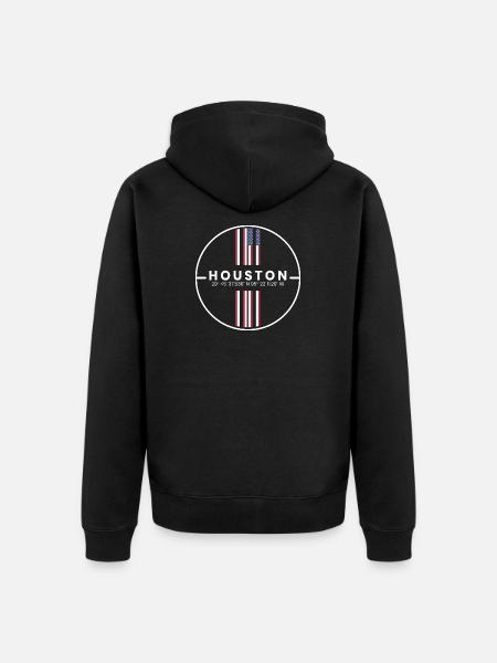 Houston Coordinates - Unisex Premium Organic Zip Hoodie - black