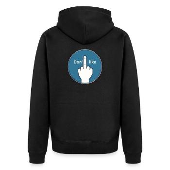 Nein Danke Mittelfinger Design - Unisex Premium Bio Zip Hoodie - Schwarz - Hinten - Nico (187cm)