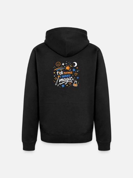 Magic instead of normality - Unisex Premium Organic Zip Hoodie - black