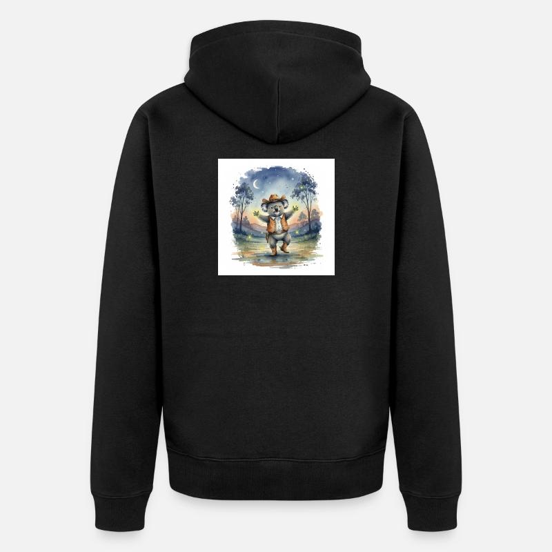 Mehni le cow-boy Koala - Veste à capuche bio Premium Unisexe - noir