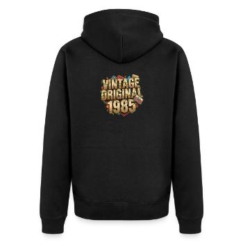 Vintage Original 1985 Rétro - Veste à capuche bio Premium Unisexe - noir - Dos - Nico (187cm)