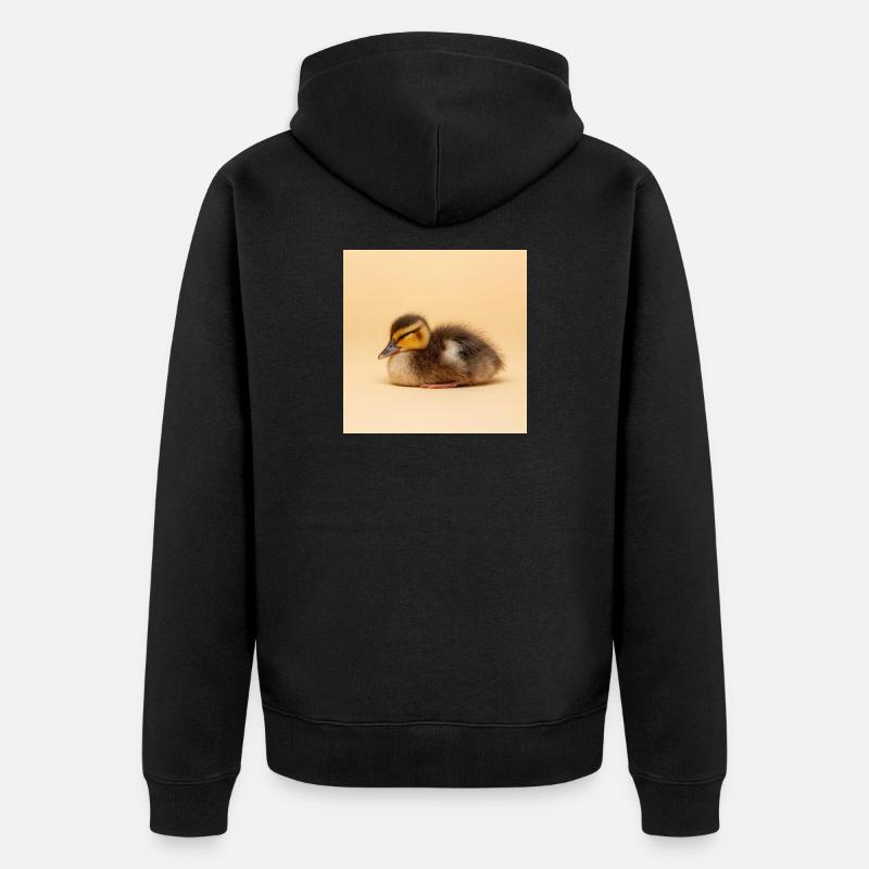 Poussin doré sur fond crème - Veste à capuche bio Premium Unisexe - noir